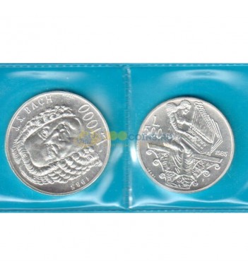 Сан-Марино 1985 500 и 1000 лир Иоганн Бах (серебро)