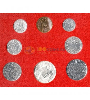 Ватикан 1975 набор 8 монет в буклете Лето Господне