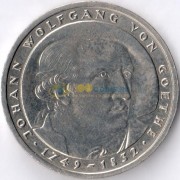 ФРГ 1982 5 марок Иоганн Вольфганг фон Гете