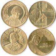 Польша набор 4 монеты 2003-2014 Папы