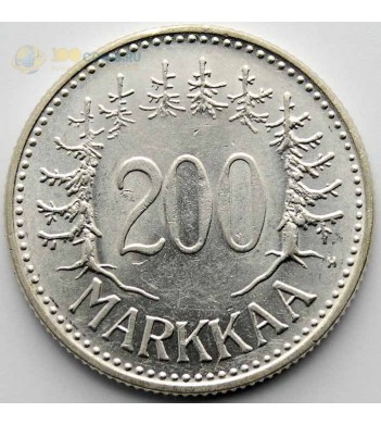 Финляндия 1958 200 марок (серебро)