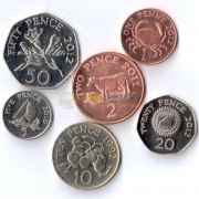 Гернси набор 6 монет 1992-2012