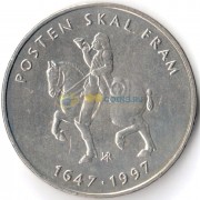 Норвегия 1997 5 крон 350 лет почтовой службе
