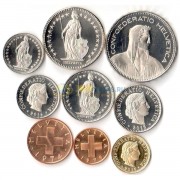 Швейцария 1948-2016 набор 9 монет