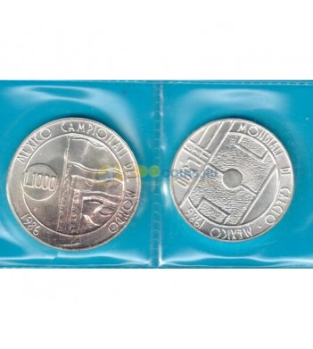 Сан-Марино 1986 500 и 1000 лир Футбол (серебро)