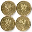 Польша набор 4 монеты 2004-2007 История злотого