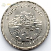 Джерси 1977 25 пенсов 25 лет правления Елизаветы II
