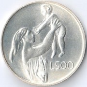 Сан-Марино 1972 500 лир Мать и ребенок (серебро)
