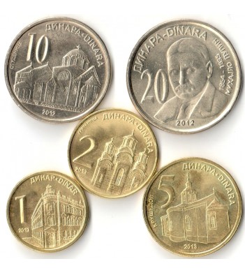 Сербия 2009-2016 Набор 5 монет