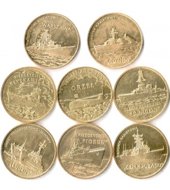 Польша набор 8 монет 2012-2013 Корабли