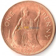 Великобритания 1967 1 пенни