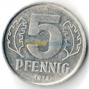 Германия 1972 5 пфеннигов