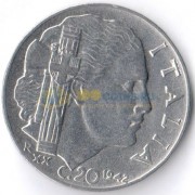 Италия 1942 20 чентизимо Виктор Эммануил III (магнитная)