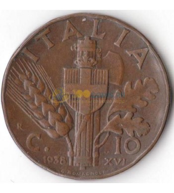 Италия 1936-1939 10 чентизимо (km 74)