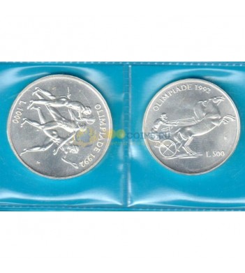 Сан-Марино 1992 500 и 1000 лир Олимпиада (серебро)