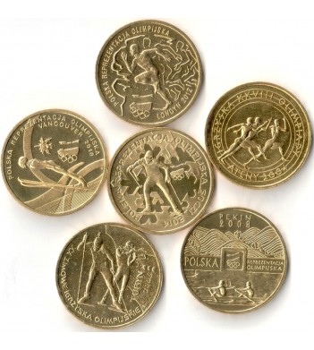 Польша набор 6 монет 2004-2014 Олимпийские игры
