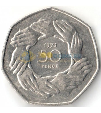 Великобритания 1973 50 пенсов Вступление в ЕЭС