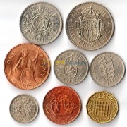 Великобритания 1954-1970 набор 8 монет