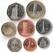 Мэн набор 8 монет 2009