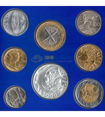 Сан-Марино 1999 набор 8 монет (буклет)