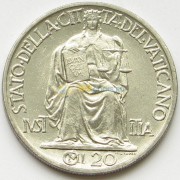 Ватикан 1942 20 чентезимо Статуя Правосудия