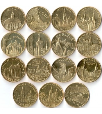 Польша набор 15 монет 2009-2011 Города