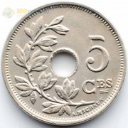 Бельгия 1925 5 сантимов BELGIQUE