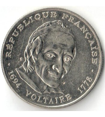 Франция 1994 5 франков Вольтер