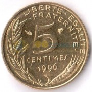 Франция 1966-2001 5 сантимов