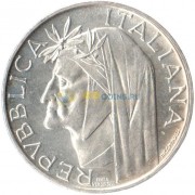 Италия 1965 500 лир Данте Алигьери (серебро)