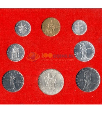 Ватикан 1964 набор 8 монет в буклете