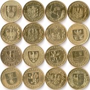 Польша набор 16 монет 2004-2005 Воеводства