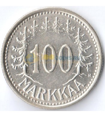 Финляндия 1957 100 марок (серебро)