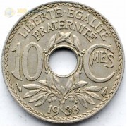 Франция 1938 10 сантимов