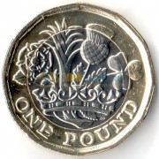 Великобритания 2016 1 фунт растения