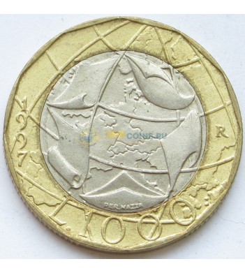 Италия 1997 1000 лир карта (вариант 1)