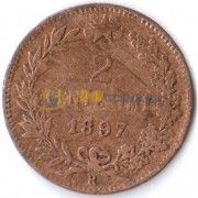 Италия 1897 2 чентезимо (km 30)