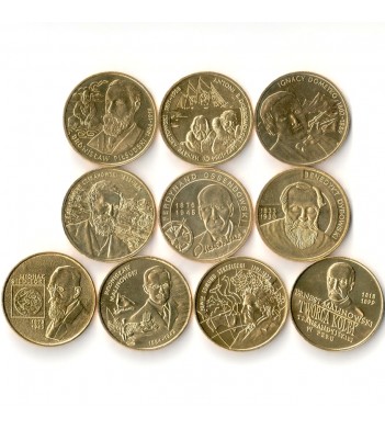 Польша набор 10 монет 1997-2011 Путешественники