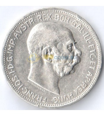 Австрия 1912 2 кроны Франц Иосиф I (серебро)
