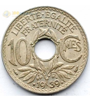 Франция 1939 10 сантимов