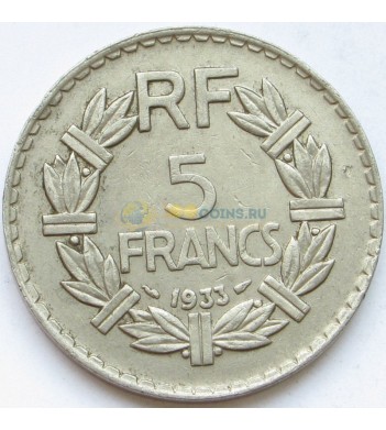 Франция 1933 5 франков