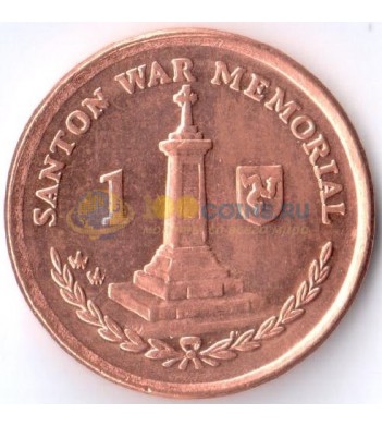 Мэн 2007 1 пенни Военный мемориал в Сантоне