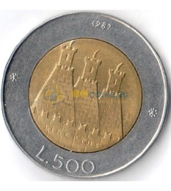 Сан-Марино 1987 500 лир Чеканка монет