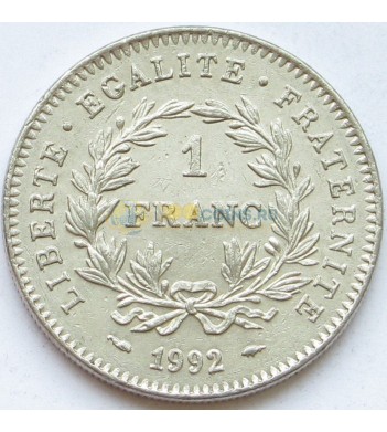 Франция 1992 1 франк 200 лет Республике