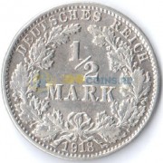 Германия 1918 1/2 марки J (VF-XF)