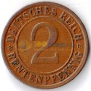 Германия 1924 2 пфеннига G