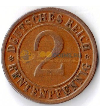 Германия 1924 2 пфеннига A
