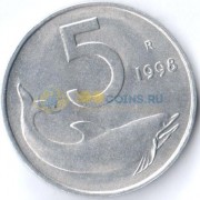 Италия 1998 5 лир Дельфин