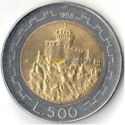 Сан-Марино 1988 500 лир Башня Гуаито Сан-Марино 1988 500 лир Башня Гуаито