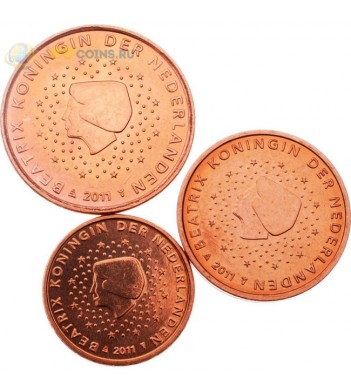 Нидерланды 2011 набор 1, 2 и 5 центов